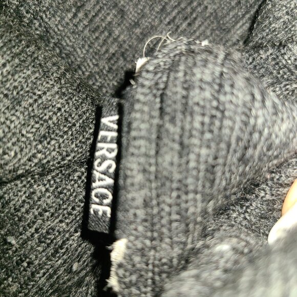 Versace Jean Couture Logo Quarter Zip Ribbed Sweater -  Size XL - Picture 13 of 14